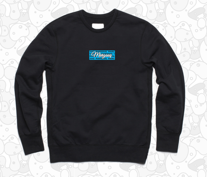 MARZOUQ BOX LOGO BLACK CREWNECK