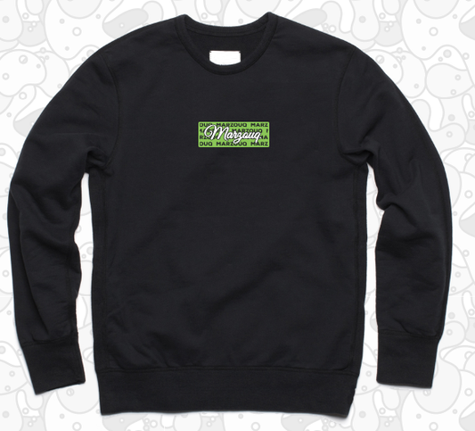 MARZOUQ BOX LOGO BLACK CREWNECK