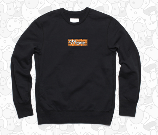 MARZOUQ BOX LOGO BLACK CREWNECK