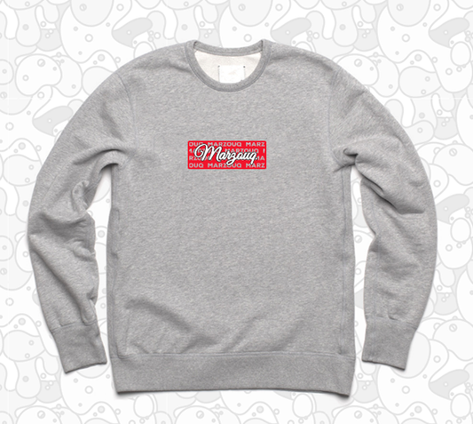 MARZOUQ BOX LOGO GREY CREWNECK