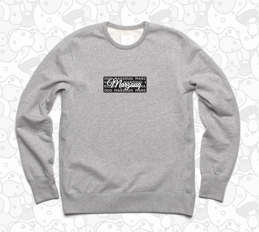 MARZOUQ BOX LOGO GREY CREWNECK